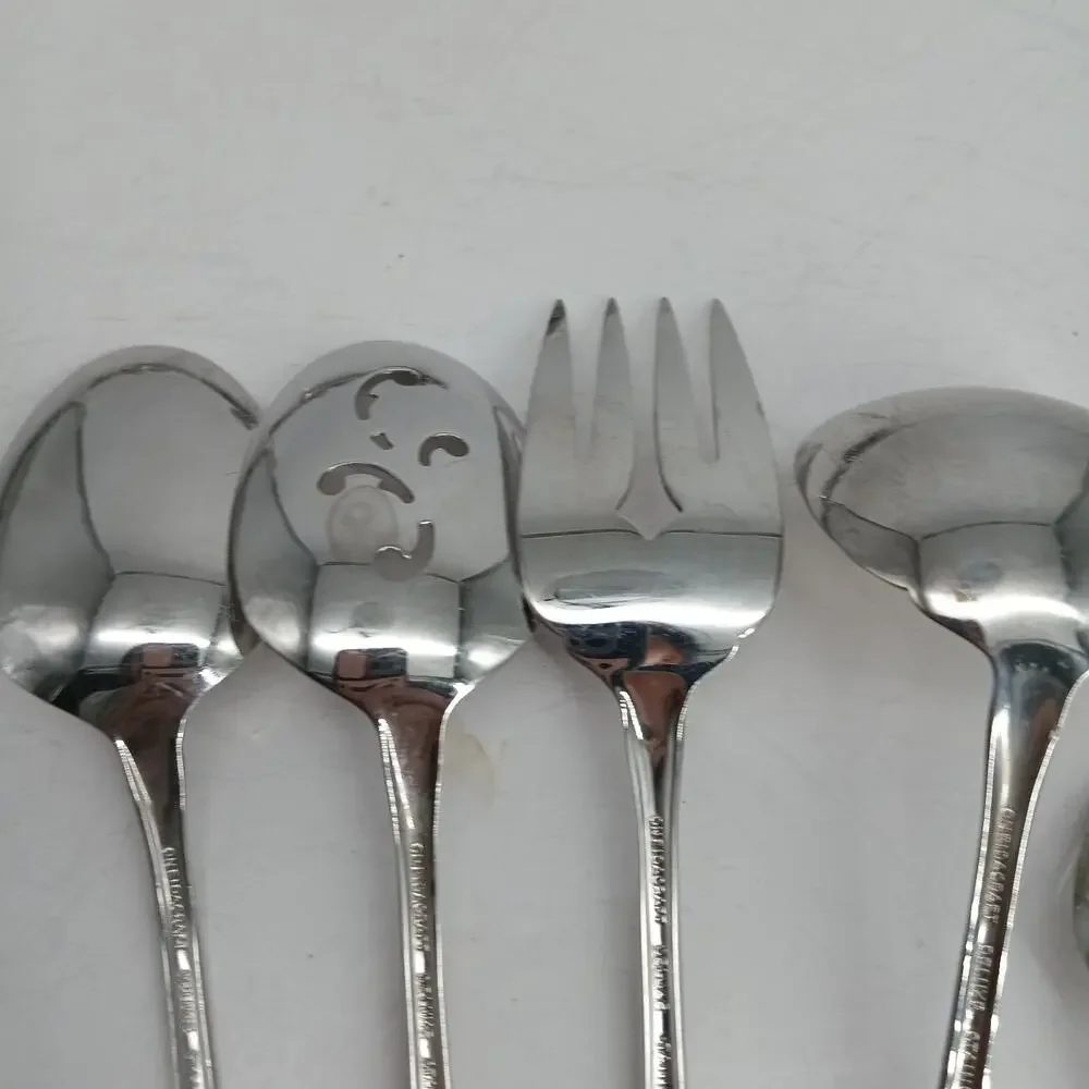 7X Serving Oneida CHATEAU Stainless Ladle Sugar Spoon Toddler Slotted Glossy USA